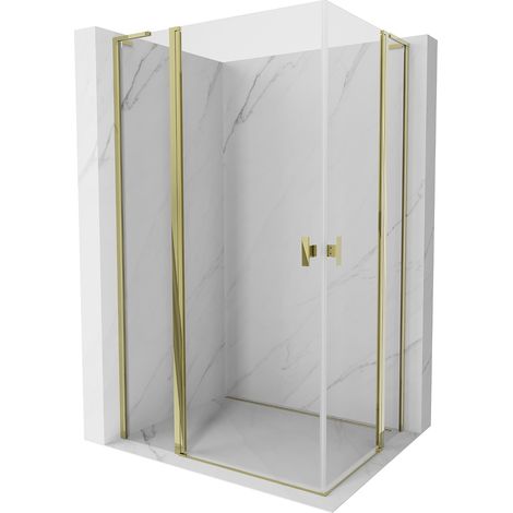 Mexen Mist L Duo Duschkabine schwenkbar 120 x 110 cm, transparent, gold - 8A4L-120-110-50-00 (1/5)