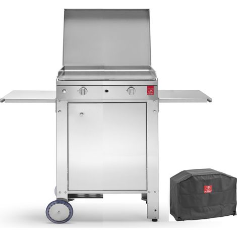 Plancha PLANET à gaz - CHEF 55 Lisse + Chariot Fermé + Couvercle + Housse PLANET (1/5)