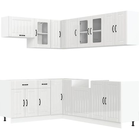 Maison Exclusive - Set Mobili da Cucina 11 pz Lucca BiancLucido in Truciolato