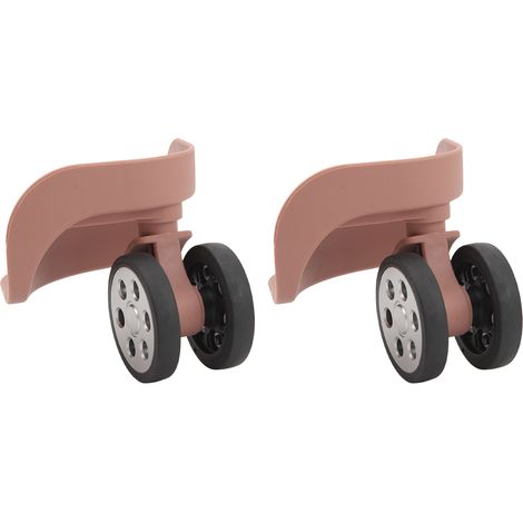 Lot de 2 roulettes de valise pivotantes à 360°, silencieuses et résistantes à l'usure, en caoutchouc ABS, avec vis de rechange, couleur or rose. (1/5)