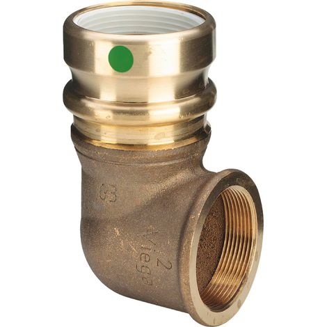 Viega Geopress-Codo de transición 90 grados, d 25mm, Rp 3/4 Bronce rojo Modelo 9614.2TW, 767952