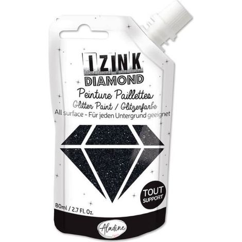 Peinture - ALADINE - Izink Diamond - Noir - 80ml - Résistante à l'eau (1/2)