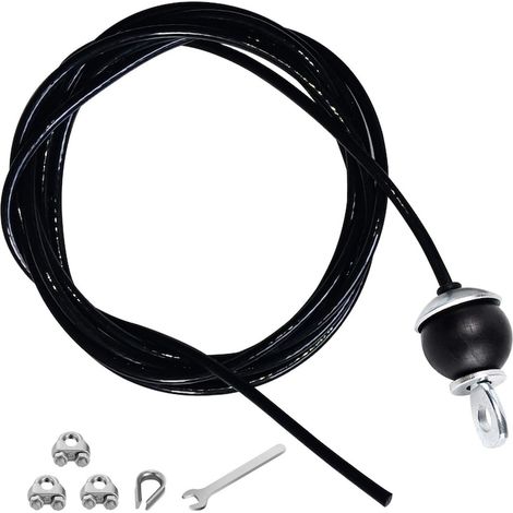 Câble de remplacement pour appareil de musculation avec système de poulie, câble de traction noir pour équipement de fitness (1/5)
