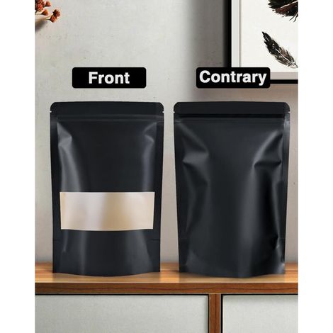 Sac de stockage de nourriture de fermeture à glissière pour l'emballage, réutilisable, peut être scellé (23335cm, 30pcs,noir) (1/5)