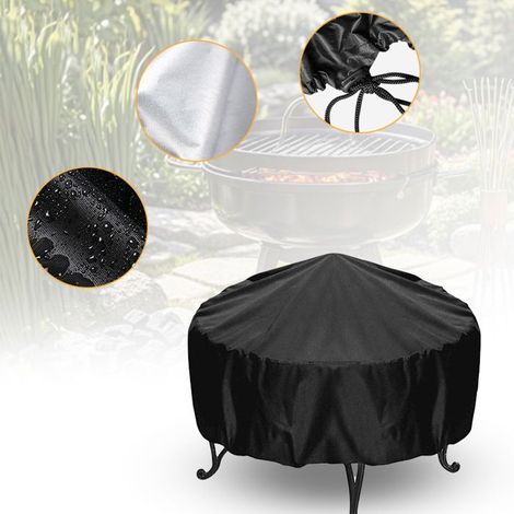 Housse brasero ronde 112x21 cm, housse de table de terrasse résistante aux intempéries (1/4)