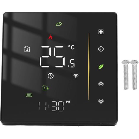 Intelligenter, programmierbarer WLAN-Thermostat für Heizkessel 95–240 V, Schwarz