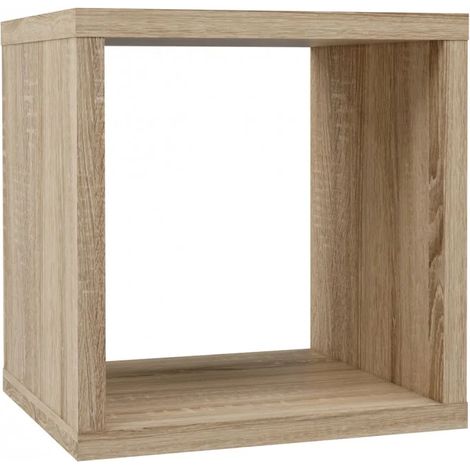 Etagère cube 1 casier chêne clair texturé – Dimensions 38.3x38.2x33 cm – Panneaux de particules – Style moderne compact – Meubletmoi (1/4)