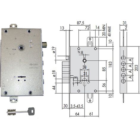 Cisa 57515-48-0 Serratura D/M Sag Blind Int28