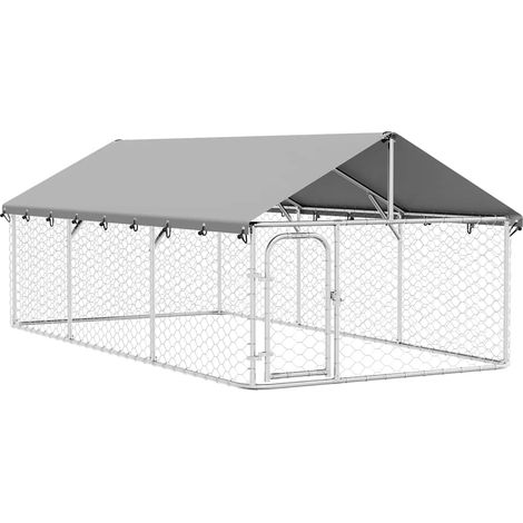 Maison Exclusive - Outdoor-Hundezwinger mit Dach 400x200x150 cm