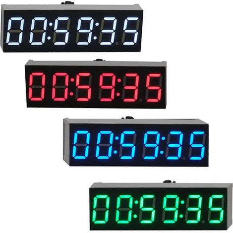 Horloge électronique numérique LED 6 bits 0,36 pouce avec affichage des secondes, mémoire de mise hors tension et réglage de la luminosité -A (1/5)