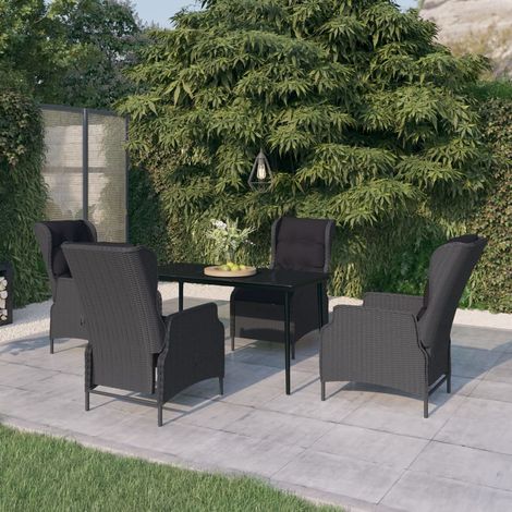 FIMEI Ensemble de salle à manger de jardin 5 pcs Gris foncé (1/5)