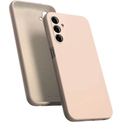 Samsung A25 4G/5G in silicone color sabbia rosa con inserti in mercurio