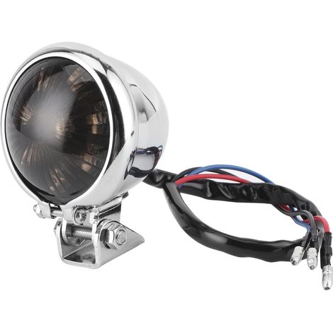 LED-Rücklicht mit universeller Befestigungsschraube für 12-V-Motorräder, verchromte, getönte Linse, Rücklicht (1/5)