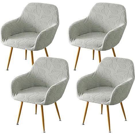 Housse de Fauteuil Relax Extensible, Couverture de Chaise Gris Clair 4pcs (1/5)