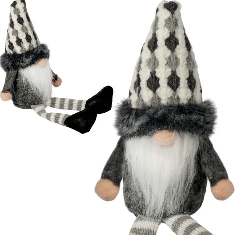Elfo di Natale, gnomo, nano, ornamento natalizio, regalo, 23 cm, grigio (1/5)