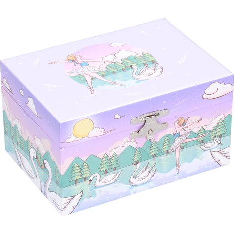 Boîte à bijoux musicale pour enfants, motif ballerine, boîte de rangement, cadeau type F (1/5)
