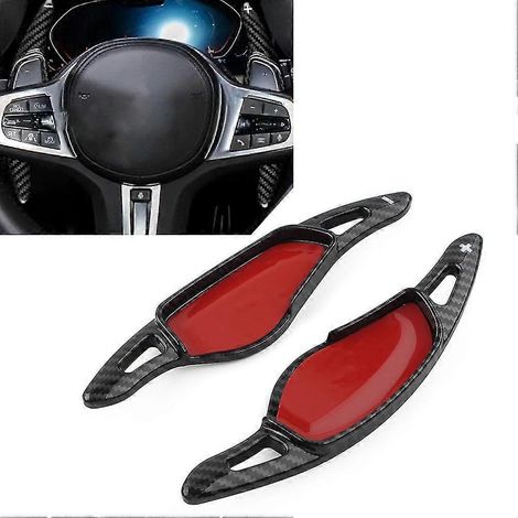 ABS-Lenkradschaltwippenverlängerung für BMW 3er/5er/6er/7er/8er Reihe, X3, X4, X5, X6, X7, M5, Carbonfaser-Optik – Carbonfaser Schwarz (1/5)