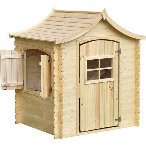 Timbela – Cabane de jardin pour enfant 112x146xH152cm – Surface 1,1m2 – Pin nordique – SANS PLANCHER – M5501