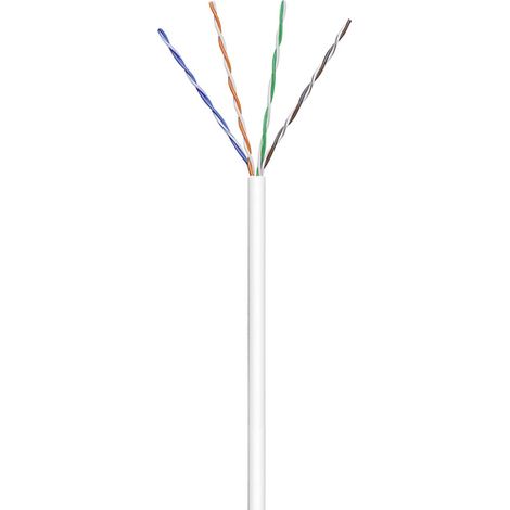 Goobay Cable de Red Ethernet Cable de instalación Cat6 AWG 24/7 (Trenzado), PVC, 100 m, Blanco