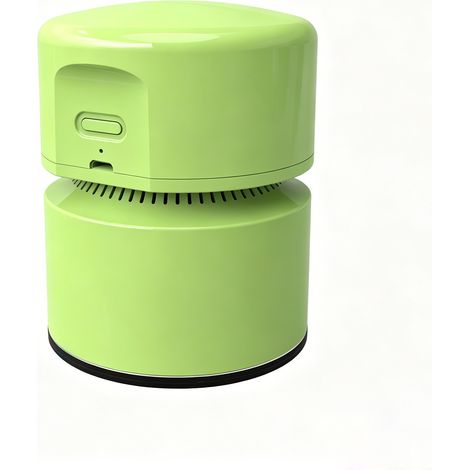 Mini aspirateur de table rechargeable USB, rotatif à 360°, autonomie de 120 minutes avec arrêt automatique, aspirateur de bureau compact pour l'école, le bureau et la maison, vert (1/5)