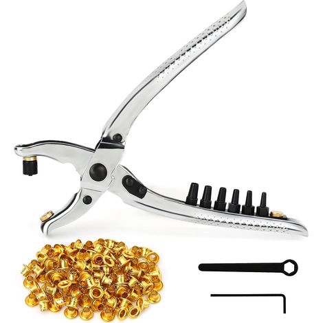 Punzone singolo per occhielli con 100 occhielli - Punzone per cinture in pelle - AquaForge (1/5)