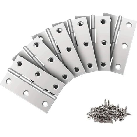 Charnières en acier inoxydable, 24 pièces, charnières de porte de 44 mm, charnières piano pour quincaillerie de meubles, portes d'armoires et tiroirs (1/5)