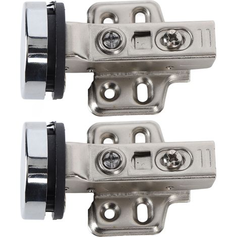 2 lot de charnières de porte vitrée pour armoire en acier inoxydable 201, avec frein amortisseur, verre 35 mm, pliage central, recouvrement demi, 9 mm (1/5)