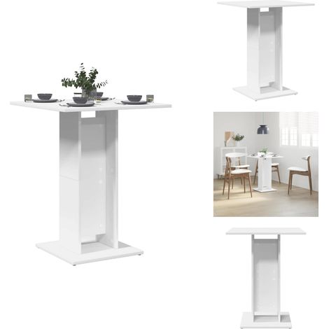 Table de bistro Blanc 60x60x75 cm Bois d'ingénierie - Table Bistro - Table Basse - Table Blanche - Mobilier Extérieur - Meubles De Jardin (1/5)