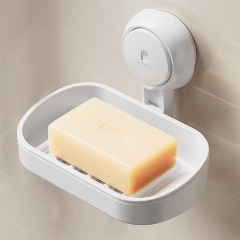 Dispensador de jabón blanco para baño, duradero y elegante, perfecto para cualquier lavabo. (1/5)