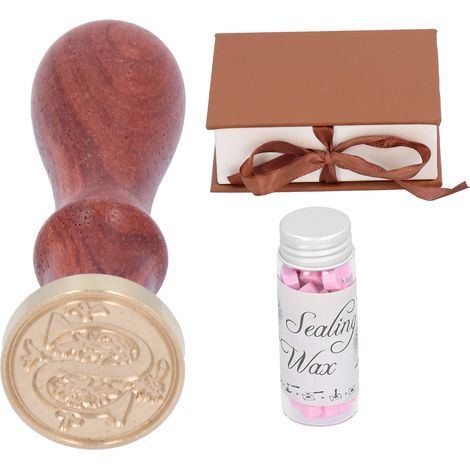 Kit sceau à cacheter avec cire, coffret cadeau pour artisanat et décoration d'enveloppes (1/5)