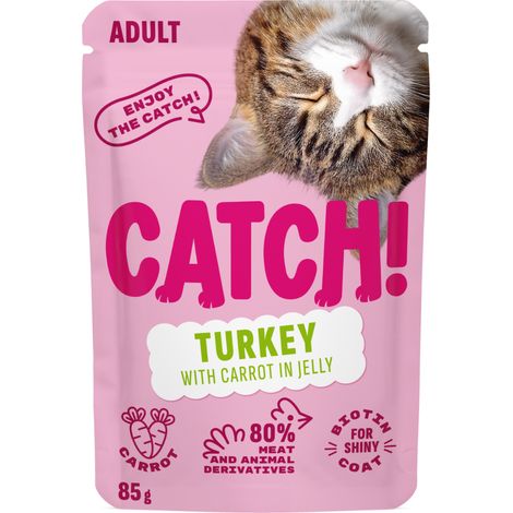 Catch Cibo umido per gatti adulti al pollo e tacchino, bustina da 85 g (1/2)