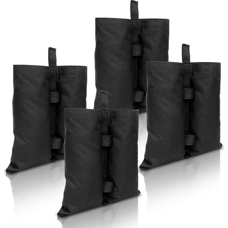 SWANEW 4X sacchi di peso Pesi per gazebo Pesi di sabbia di qualità industriale. pesi per gambe. tende parasole. ombrellone. nero (1/6)