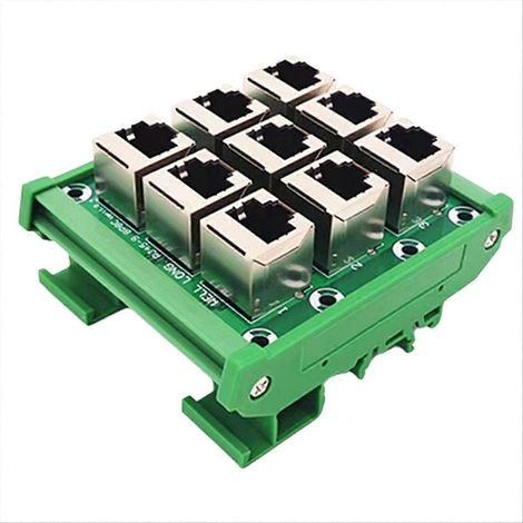 Bloc de jonction RJ45 8P8C à 9 voies, connecteur adaptateur RJ45 (1/5)