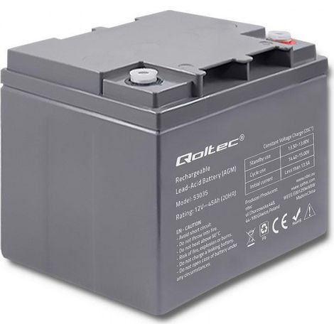 Qoltec 53035 Batería AGM 12V 45Ah máximo 540A (1/5)