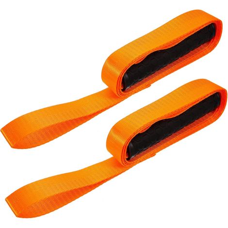 Lot de 2 Cordes de Traînage pour Cerfs en Nylon Robuste Orange Poignée, Sangle Lourde pour Chasse Extérieure et Transport Facile (1/5)