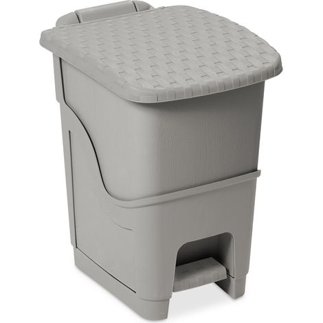 Müllbehälter Rattan 18 L warmgrau 28x28x38