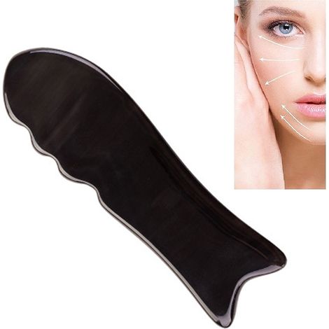 Plaque Gua Sha - En Corne De Buffle Naturelle - Pour Massage Visage Corps Et Points Trigger - 1 Pièce (1/5)