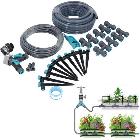 10m Drip Irrigation Kit - 8 Adjustable Drippers, Precise Watering for Garden, Greenhouse and Lawn (1/5)
