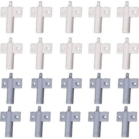 20 amortisseurs de porte et de tiroir pour armoires et portes de cuisine (blanc + gris) (1/4)
