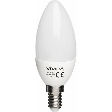 Vivida - E14 Candela LED SMD 5W 6000K (Luce Fredda)475lm