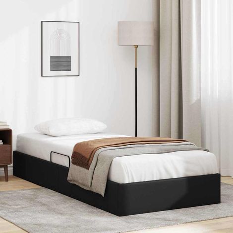 vidaXL Aufbewahrungsbett mit Speicher Schwarz 100 x 190 cm Kunstleder (1/5)