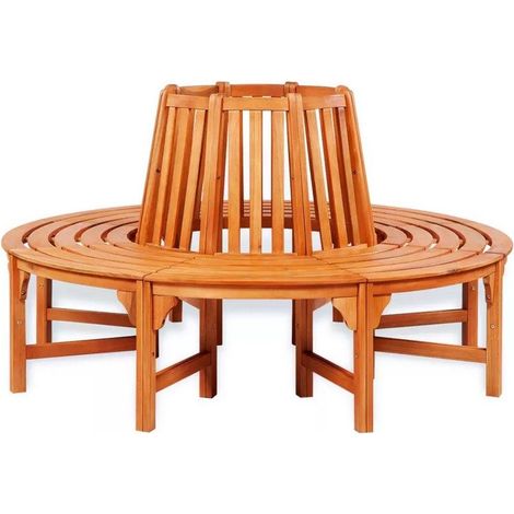Banc de tour d'arbre rond eucalyptus massif clair Hillis (1/2)