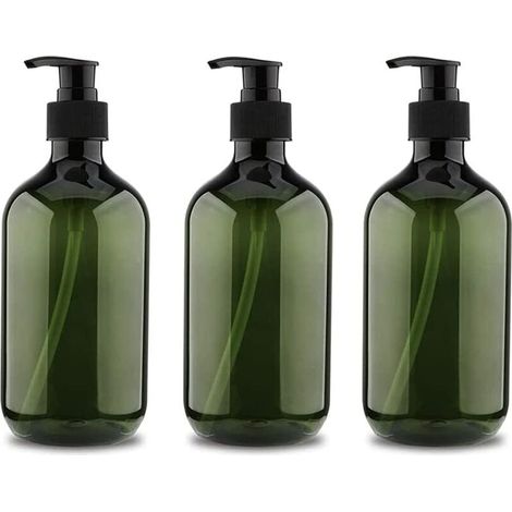 3-teiliges Set mit 500-ml-Pumpflaschen, Shampooflaschen, nachfüllbaren Flüssigkeitsspendern, leeren nachfüllbaren Pumpflaschen, leeren nachfüllbaren Seifenpumpenflaschen