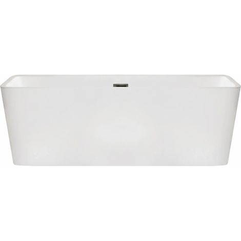 BALNEO – baignoire îlot 170x80 cm ROMA avec cache trop-plein et bonde anthracite