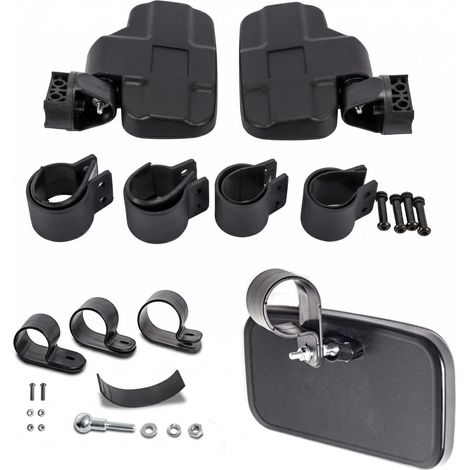Vehicle Rearview Mirror UTV Mirror Side Mirror Center Mirror Universal Set in PP with Clamp Mounting for UTV-8 Side Mirrors and UTV-10 Center Mirror (1/5)