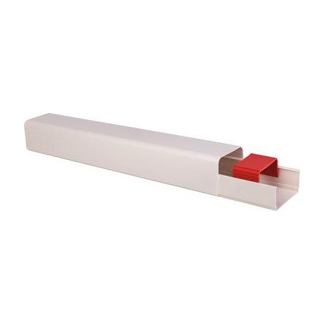 Goulotte plastique rigide blanc crème RAL 9001 80x60mm 2m CBM CLI04202