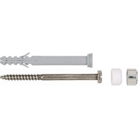 Fermo per WC S8RD testa scanalata in ottone 6X65, con tappo, per coppia