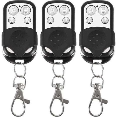 Lot de 3 télécommandes universelles, à Code Fixe, avec fréquence de 433,92 MHz, pour Portail Automatique (1/5)