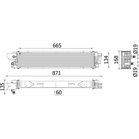 Intercooler, échangeur MAHLE CI 664 000P RENAULT 144614882R