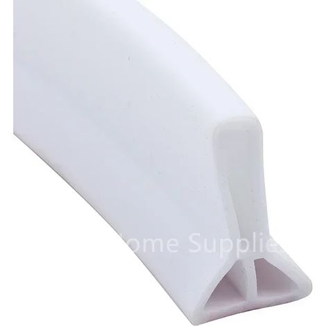 (H 5cm White-about 50cm)Shower Water Barrier Collapsible Self Adhesive Silicone Strip Trim Splash Guard Bendable Shower Threshold Water Barrier (1/4)